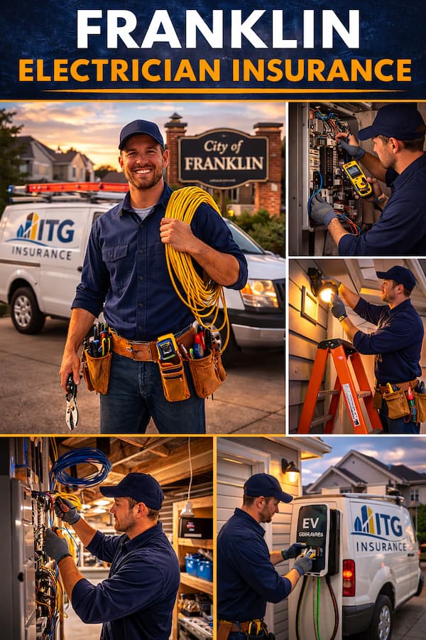 Franklin electrician insurance hero image for electrical contractors and service vehicles
