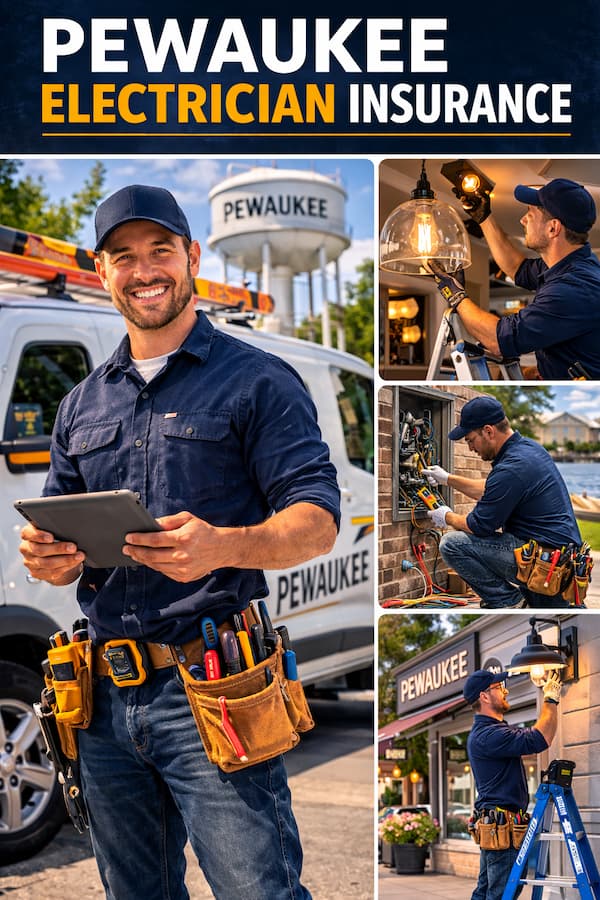 Pewaukee electrician insurance hero image for electrical contractors and service vehicles