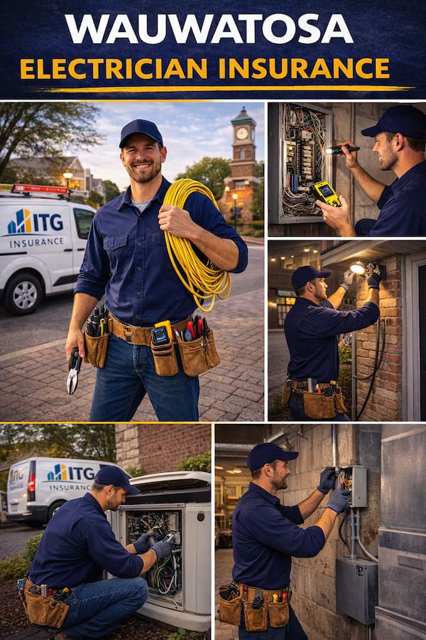 Wauwatosa electrician insurance hero image for electrical contractors and service vehicles